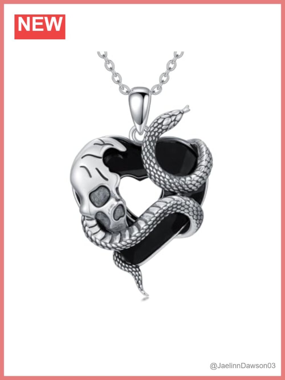 925 Sterling Silver Skull Necklace Crystal Skeleton Pendant Gothic Jewelry Gift